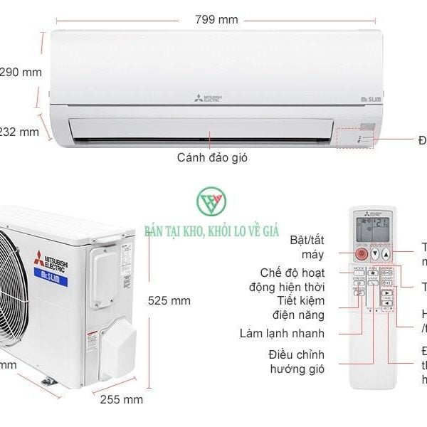 Điều hòa Mitsubishi Electric 1 chiều 12.000BTU MS-HM35VA [Điện máy EEW]