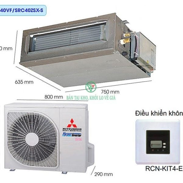 Điều Hòa Nối Ống Gió Mitsubishi 13500Btu 2 Chiều Inverter FDUM40VF/SRC40ZSX-S [Điện máy EEW]