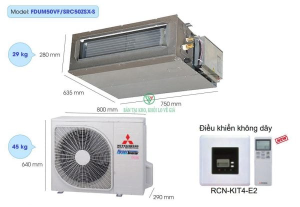 Điều hòa nối ống gió Mitsubishi Heavy 18000BTU 2 chiều FDUM50VF/SRC50ZSX-S [Điện máy EEW]