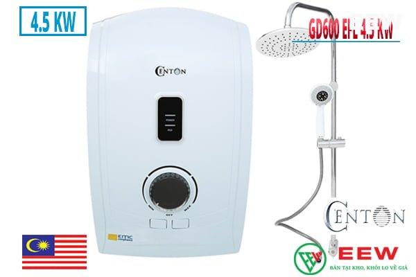 Bình nóng lạnh Centon Trực Tiếp không bơm GD600 EFL 4.5 KW [Điện máy EEW]